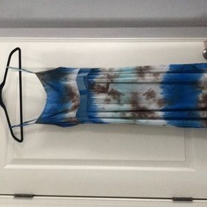 Tie dye and lace maxi dress